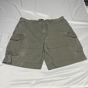 Vintage Polo Ralph Lauren Cargo Shorts Mens 40 Olive Green Pockets Hike Cotton